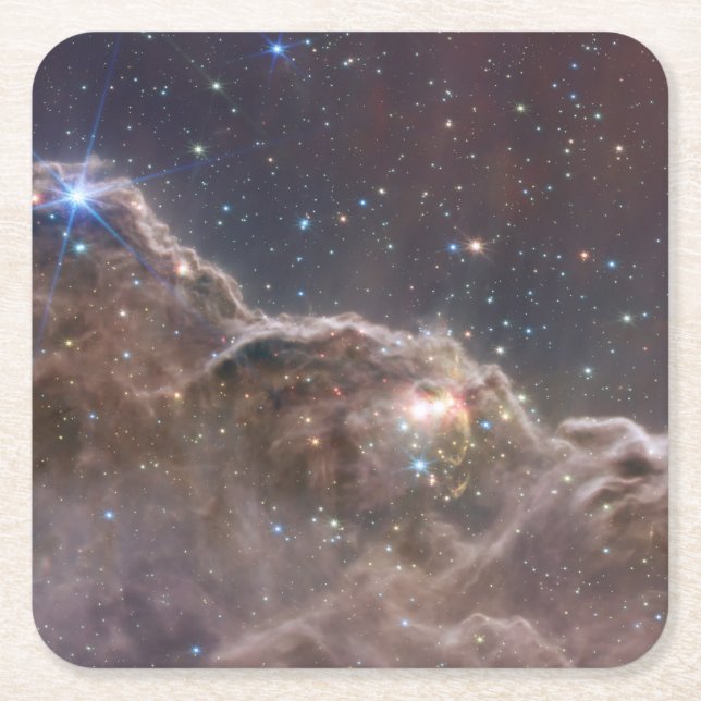 Starforming Region Ngc 3324 In The Carina Nebula. Square Paper Coaster (Front)