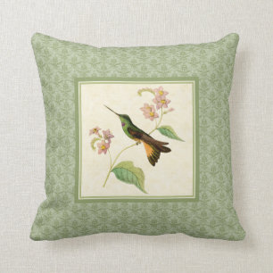 Starfrontlet Hummingbird Damask Pillow