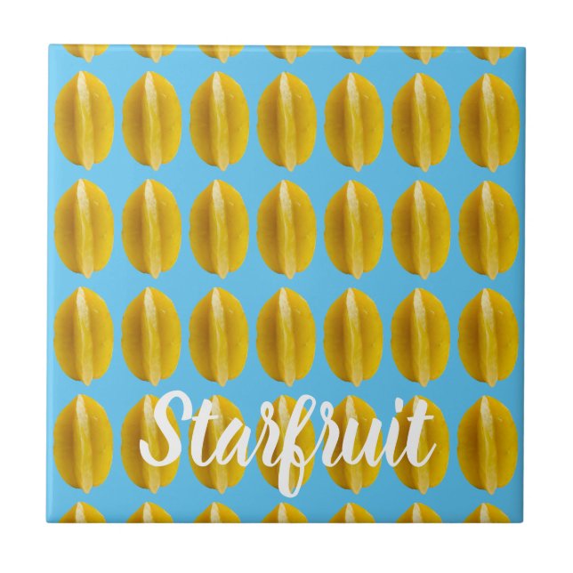 Starfruit Carambola Pattern Fruit for Vegan Tile (Front)