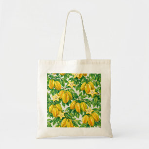Starfruit Slices Tropical Pattern Tote Bag