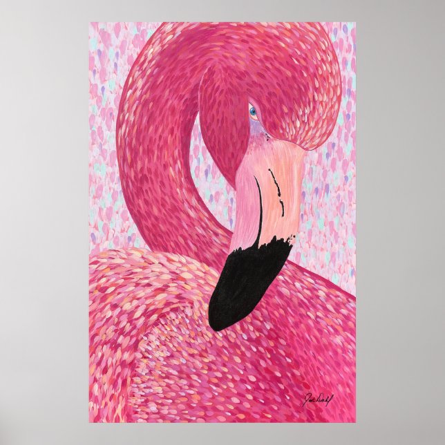 Starfruit The Big Head Flamingo - By Just Dahl Poster (Front)