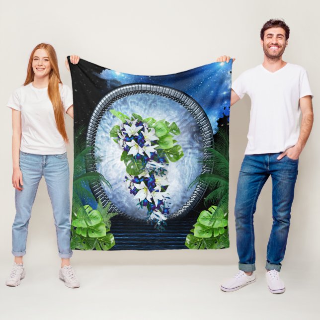 Stargate-Portal Home Decor Fleece Blanket (In Situ)