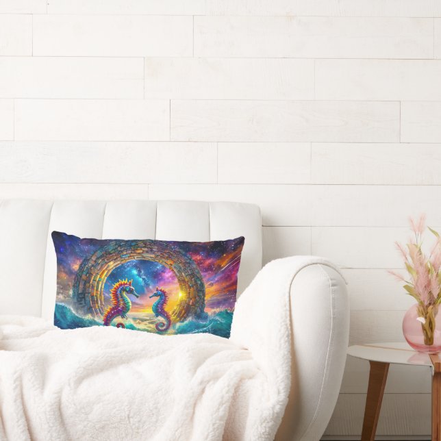 StarGate Seahorses Design By Rich AMeN Gill Lumbar Cushion (Couch)