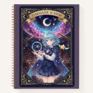 Stargazer Academy Anime Girl Celestial Observatory Notebook