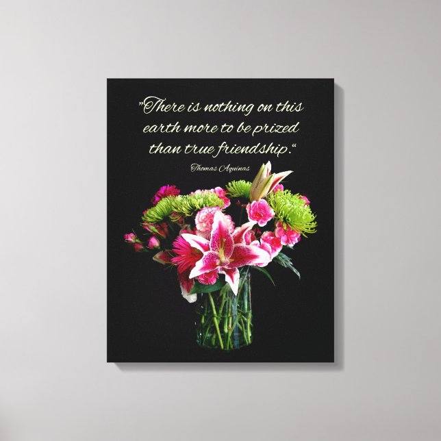 Stargazer Bouquet Friendship Quote Canvas Print (Front)