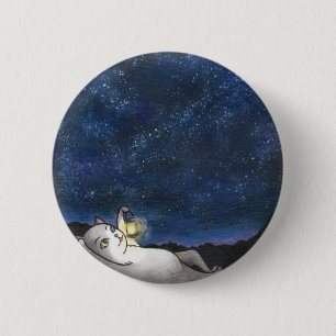 Stargazer Cat Botton 6 Cm Round Badge