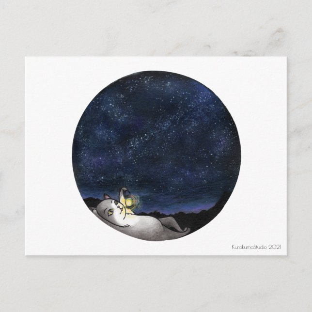 Stargazer Cat Postcard (Front)