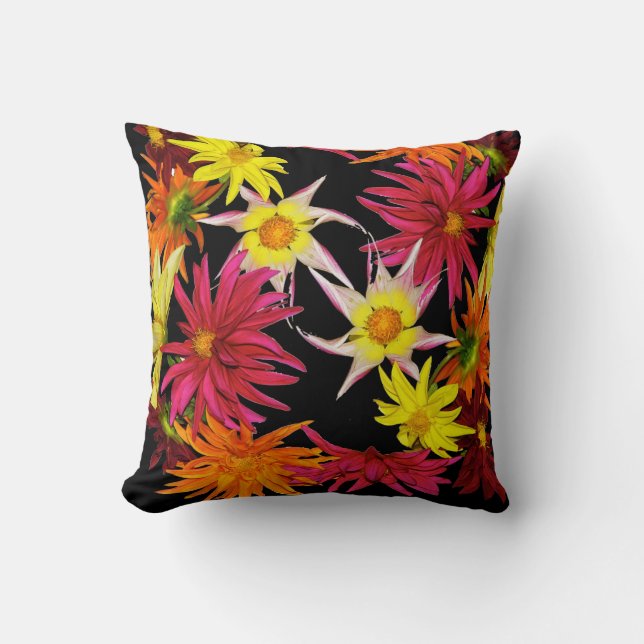 Stargazer Dahlias Cushion (Front)