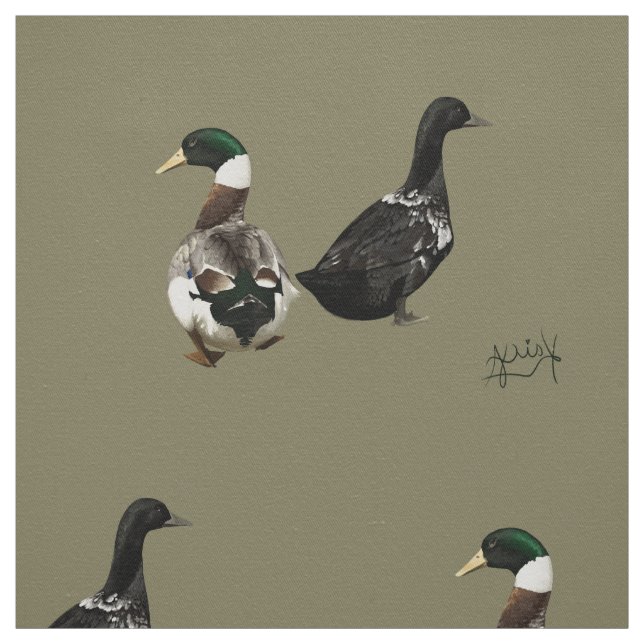 Stargazer drake and his Lady duck fabric (Swatch)