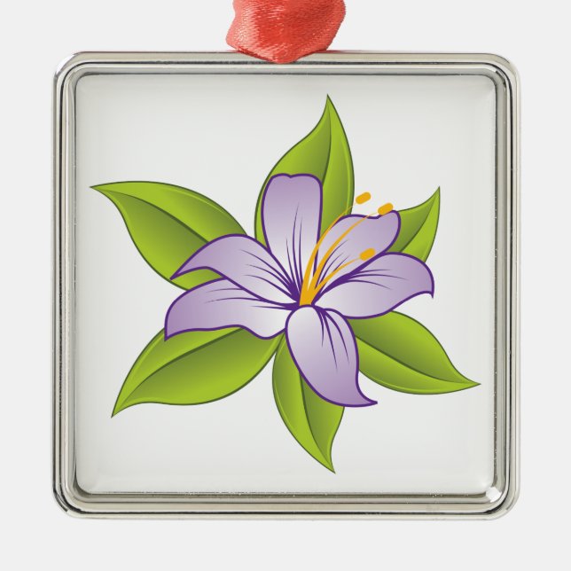 Stargazer lilac purple lily custom ornament (Front)