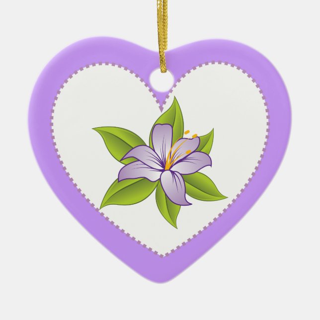 Stargazer lilac purple lily custom ornament (Front)