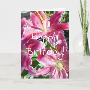 stargazer lilies birthday card
