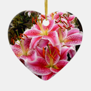 "Stargazer" Lilies Ceramic Tree Decoration