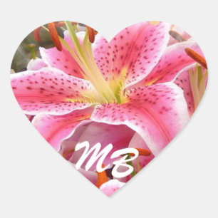 "Stargazer" Lilies Heart Sticker