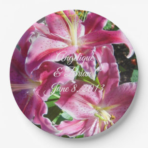 stargazer lilies wedding reception paper plate