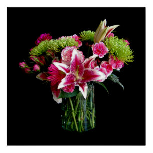 Stargazer Lily Bouquet Poster