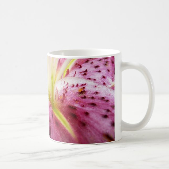 Stargazer Lily Bright Magenta Floral Coffee Mug (Right)