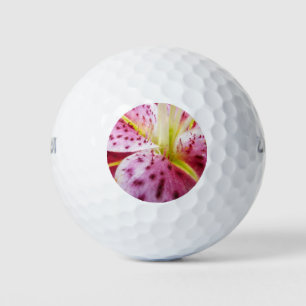 Stargazer Lily Bright Magenta Floral Golf Balls