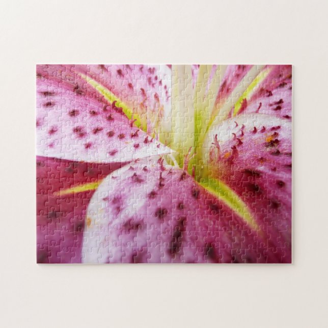 Stargazer Lily Bright Magenta Floral Jigsaw Puzzle (Horizontal)