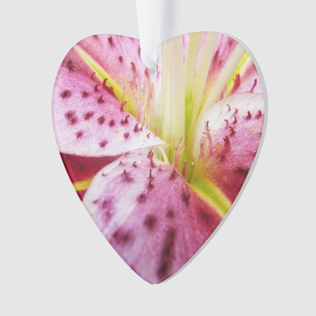 Stargazer Lily Bright Magenta Floral Ornament (Front)