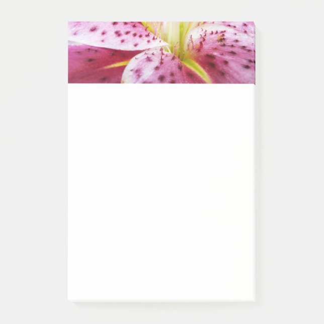 Stargazer Lily Bright Magenta Floral Post-it Notes (Front)