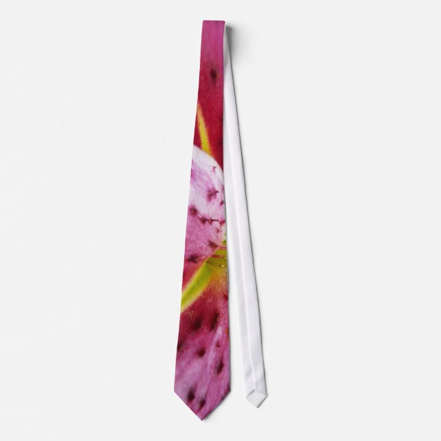 Stargazer Lily Bright Magenta Floral Tie (Front)