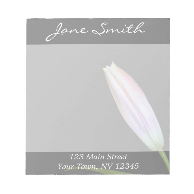 Stargazer Lily Bud Notepad (Front)