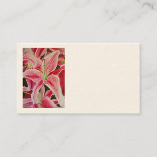 Stargazer lily business cards by Sacha Grossel Art