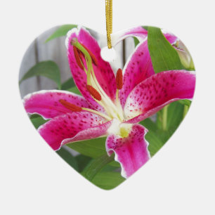 Stargazer Lily Ceramic Tree Decoration