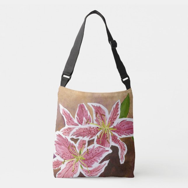 Stargazer Lily Cross Body Bag (Front)
