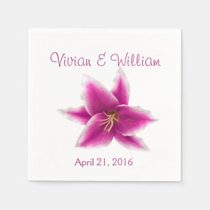 Stargazer Lily Custom Wedding Napkin