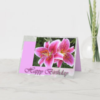 Stargazer Lily Floral Birthday Card