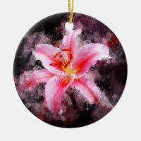 Stargazer Lily flower watercolor - bb 01