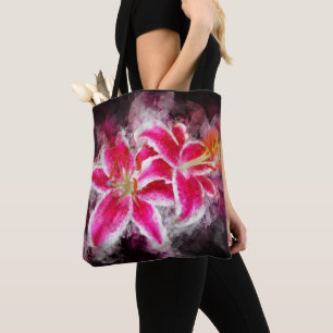Stargazer Lily flower watercolor - bb 03 Tote Bag