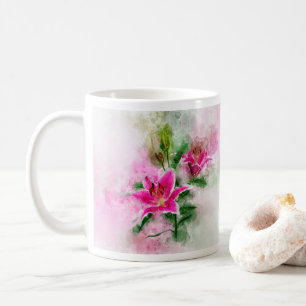 Stargazer Lily flower watercolor - wb 02 Coffee Mug