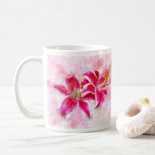 Stargazer Lily flower watercolor - wb 03 Coffee Mug