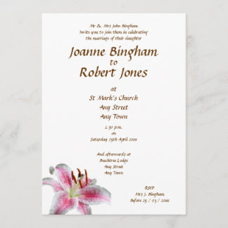 Stargazer Lily Invitation
