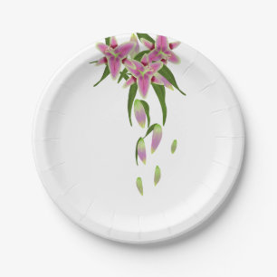 Stargazer Lily Paper Party Plates