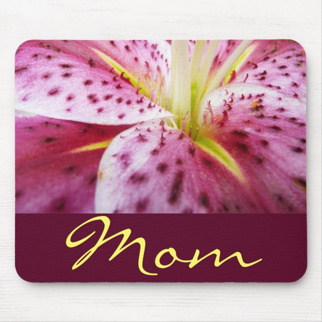 Stargazer Lily Personalised Mousepad (Front)