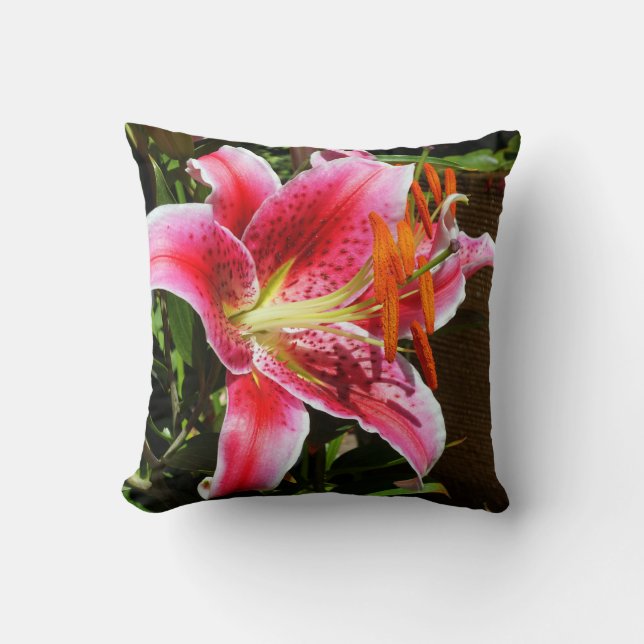 Stargazer Lily Photograph Cushion (Front)