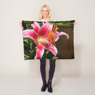 Stargazer Lily Photograph Fleece Blanket