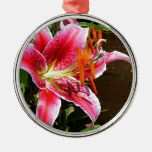 Stargazer Lily Photograph Metal Tree Decoration