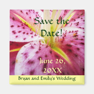 Stargazer Lily Save the Date Magnet