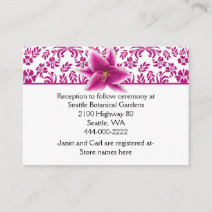 Stargazer Lily Wedding Information Card