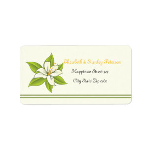 Stargazer lily white wedding custom label