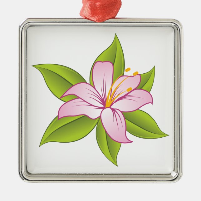 Stargazer pink lily custom ornament (Front)