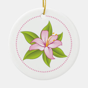 Stargazer pink lily custom ornament