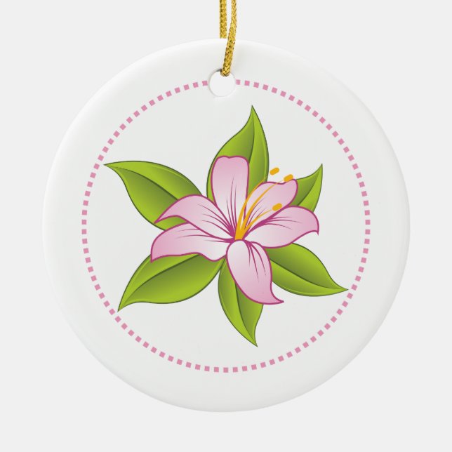 Stargazer pink lily custom ornament (Front)