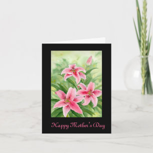 Stargazer Pink Lily Mother's Day Card