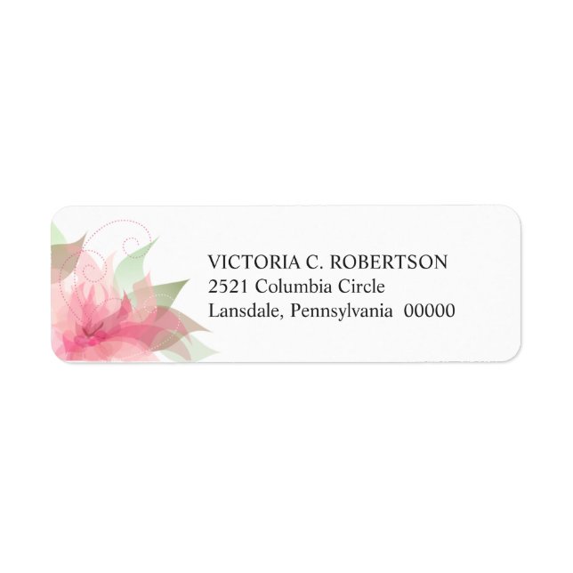 Stargazer Pink & White Floral Return Address Label (Front)